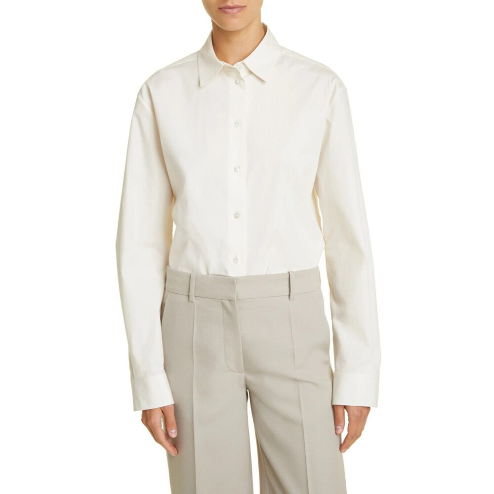 $1250 The Row Sisilia Women's Cotton Button-Up Shirt Blouse Shell Size M - Italy